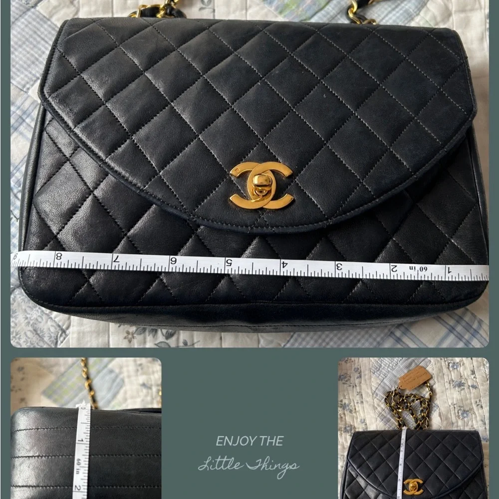 SOLD SOLD SOLD CHANEL Quilted Matelasse CC Logo Lambskin Chain Shoulder Bag - Picture 16 of 16